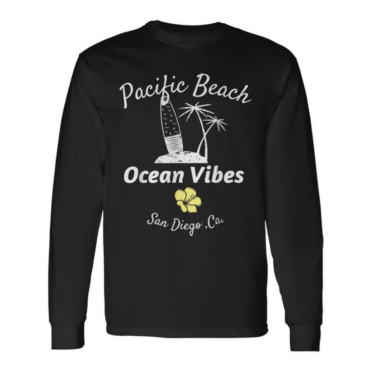 パシフィックビーチ サンディエゴ オーシャンバイブ 長袖Tシャツ