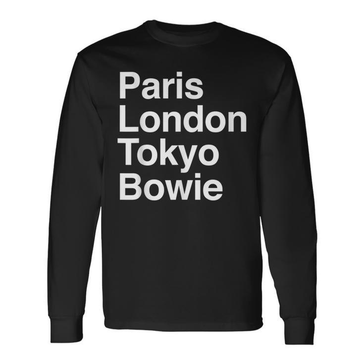 パリ東京ロンドンボウイ ギフトデザイン Bowieouvenir 長袖Tシャツ