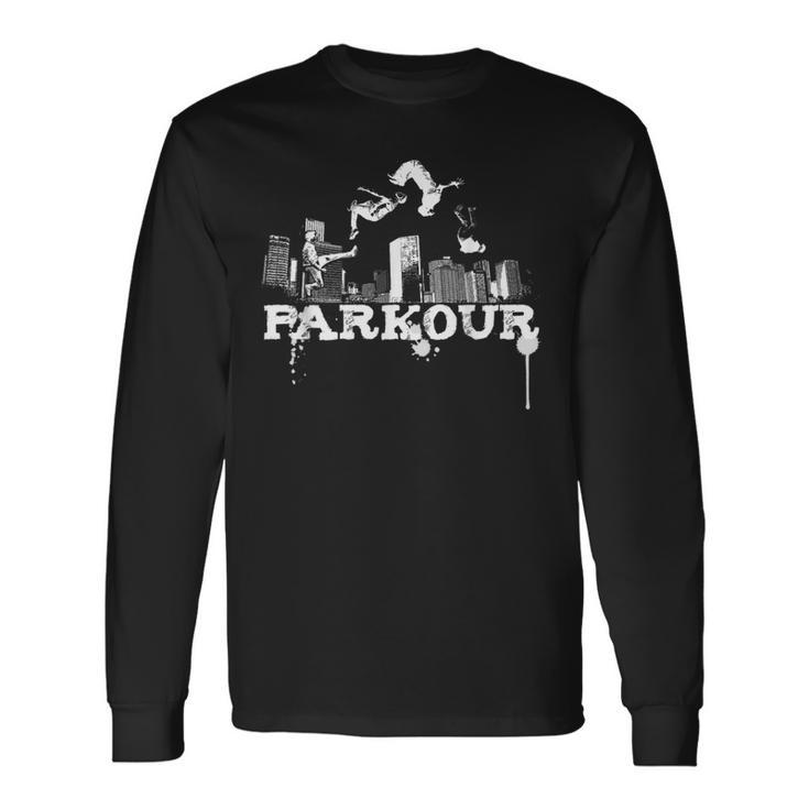 パルクールシティギフトパルクールフリーランニング 長袖Tシャツ