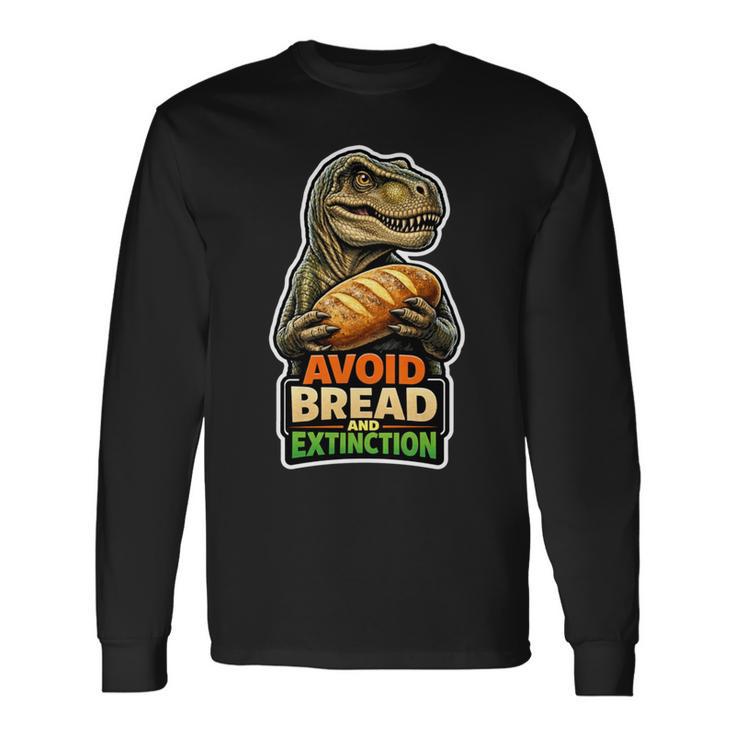 パンと絶滅を避ける恐竜ケトユーモア。 長袖tシャツ 長袖Tシャツ