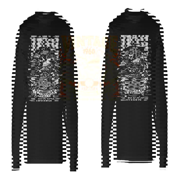 ビンテージ 1960 1960年生まれ 64歳の誕生日 バイクバイカー 長袖tシャツ 長袖Tシャツ ギフトのアイデア