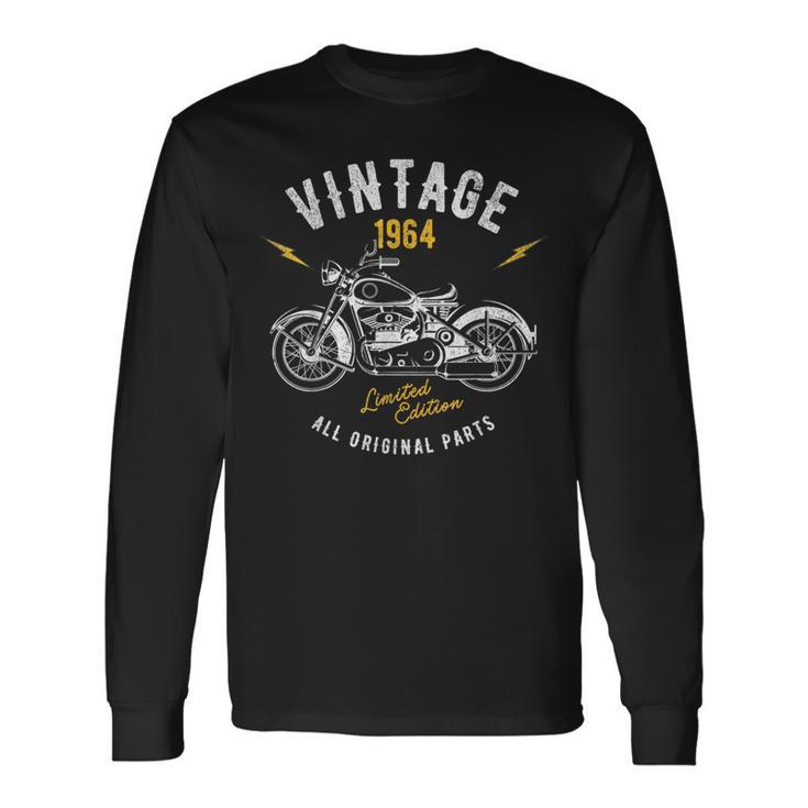 ビンテージ 1964 モーターサイクル バイカー 60歳の誕生日 長袖Tシャツ