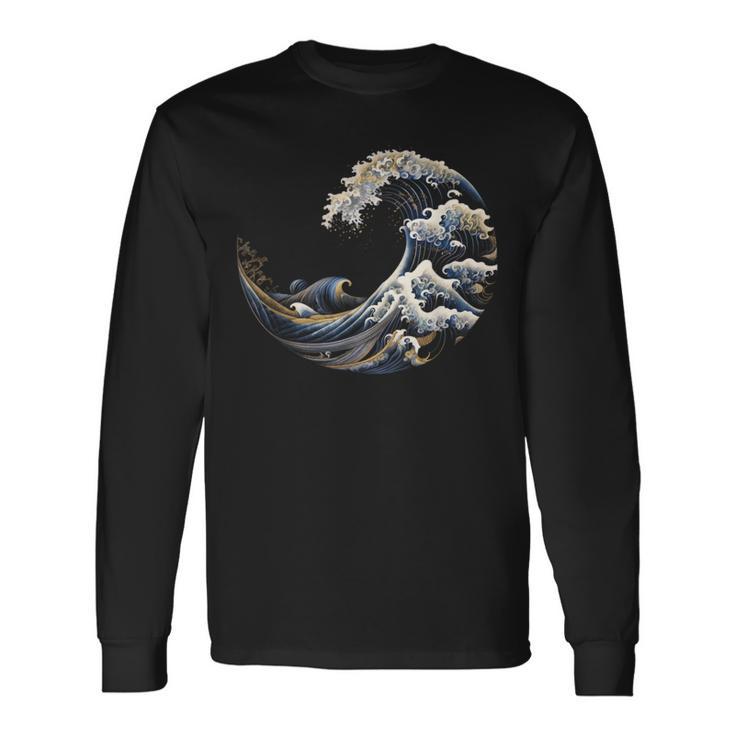 フィボナッチ数列カナガワウェーブ 長袖Tシャツ