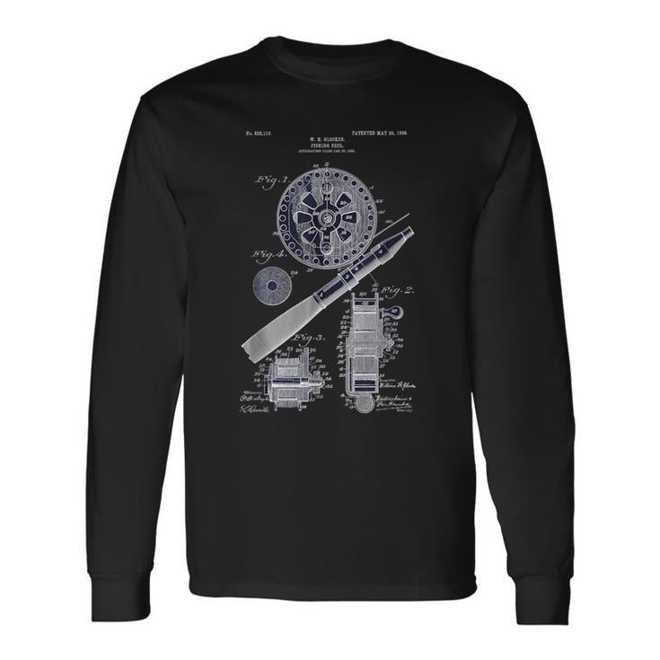 フライフィッシングシャツ ヴィンテージ 特許 描画 父の日 長袖Tシャツ ギフトのアイデア