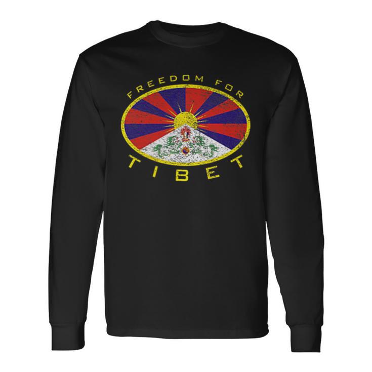 フリーダム チベットフラッグオーバル 長袖Tシャツ