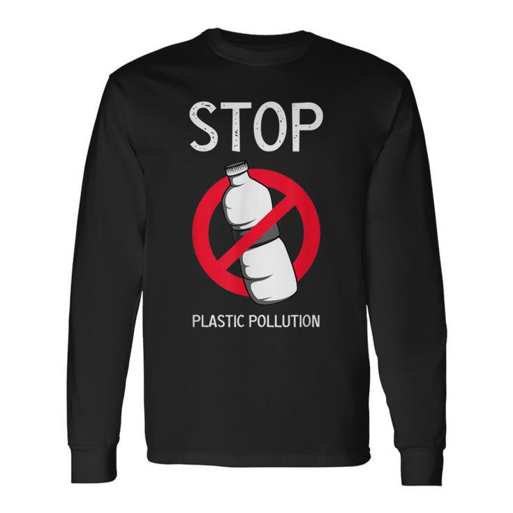 プラスチック汚染環境係派を止める 長袖Tシャツ ギフトのアイデア