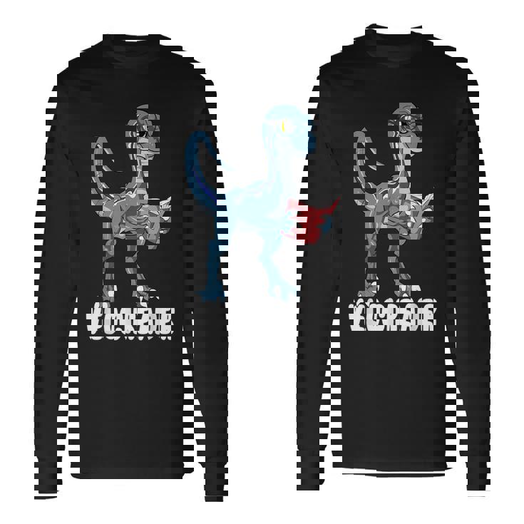 ベロシアダー ベロキラプトル 恐竜 読書 本好き 長袖Tシャツ ギフトのアイデア