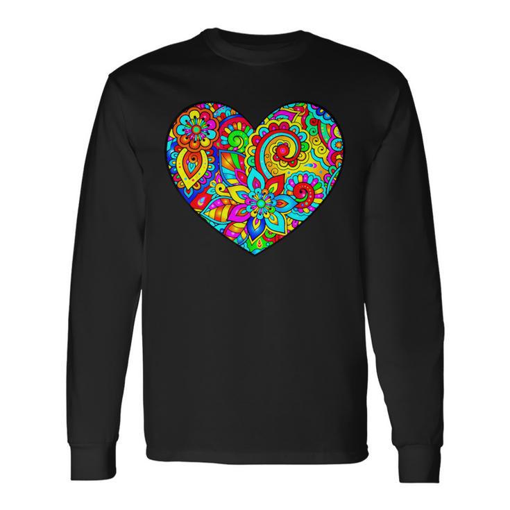 ペイズリーハート 長袖Tシャツ