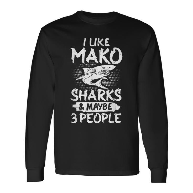 マコ サメの歯 おもしろい 海 長袖Tシャツ
