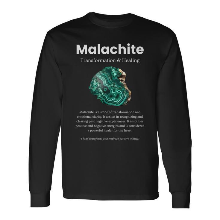 マラカイト宝石の意味 長袖Tシャツ