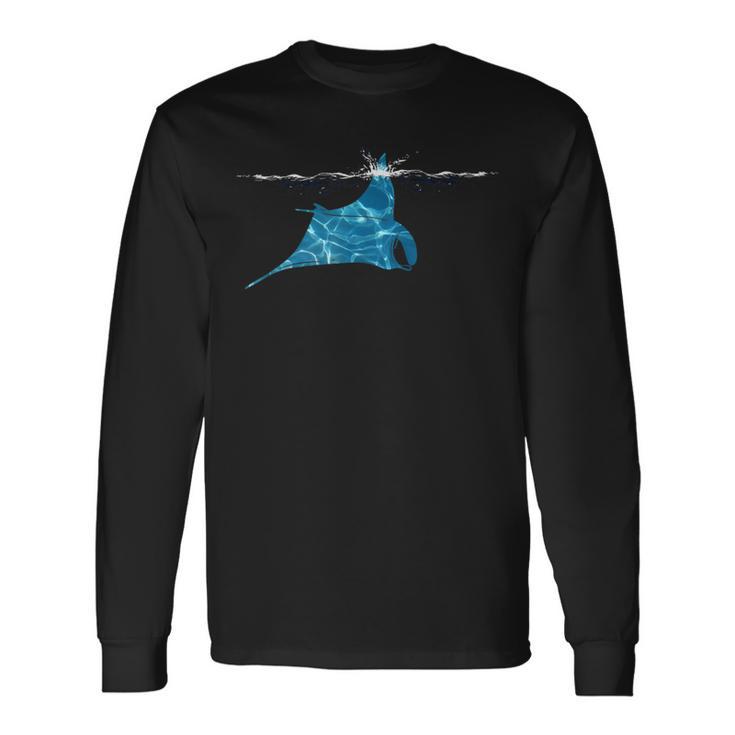 マンタレイかわいいマンタ愛好家スティングレイシュノーケリング 長袖Tシャツ