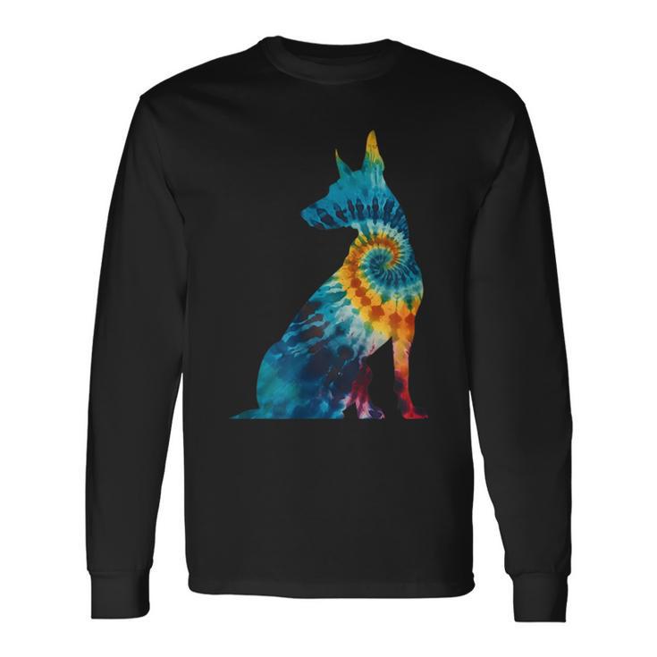 マンチェスター テリア犬のレトロなデザイン 長袖Tシャツ