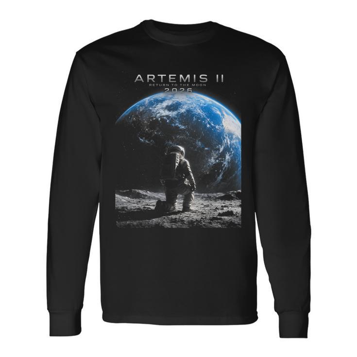 ミッション・トゥ・ザ・ムーン 宇宙飛行士アルテミス 2026 ロケットアルテミス2 長袖Tシャツ