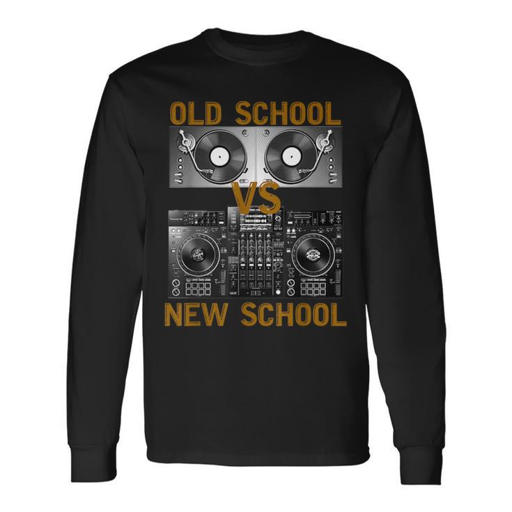 ミュージックdjs オールドスクールvs ニュースクールターンテーブル 長袖Tシャツ