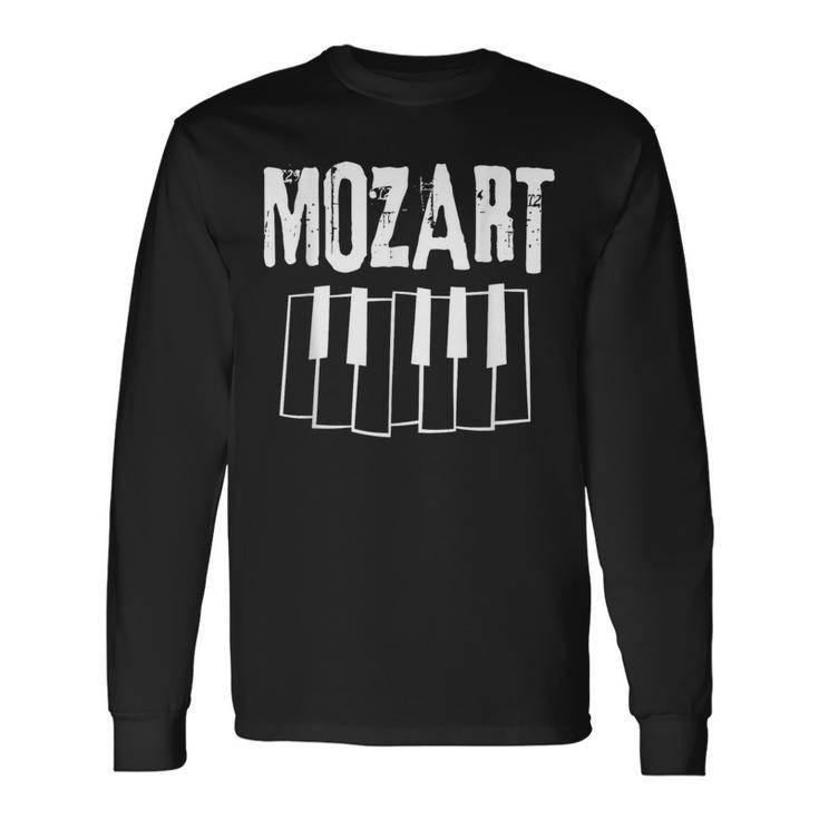 モーツァルト ロックンロール ピアノ クラシカル 作曲 リズム 長袖Tシャツ