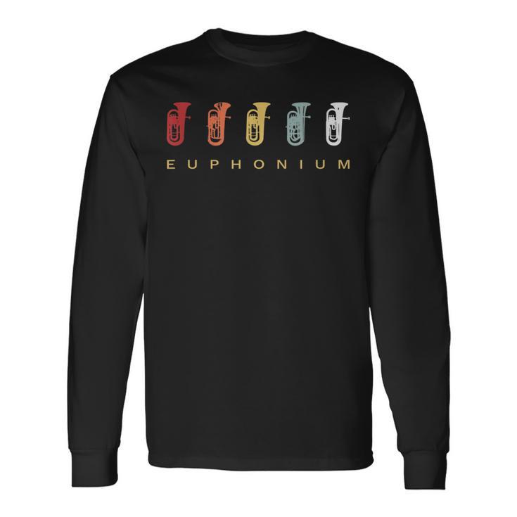 ユーフォニアム Euphonium 金管楽器 レトロ 長袖Tシャツ