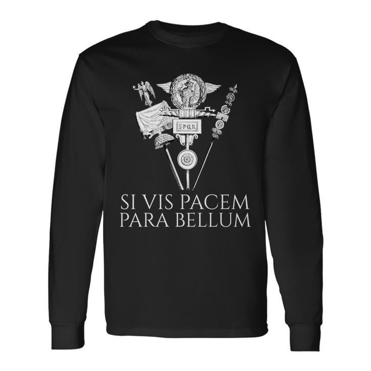 ラテン語の引用句 -Iis Pacem Para Bellum 古代ローマpqr 長袖tシャツ 長袖Tシャツ
