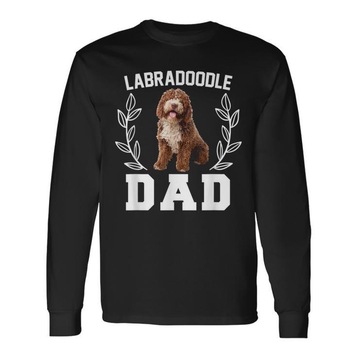 メンズ ラブラドゥードル お父さん 面白いクロスブリード 犬好きの方へのギフトに 長袖Tシャツ