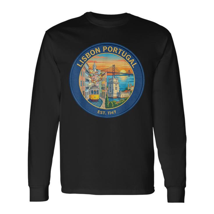 リスボン ポルトガル 旅行 お土産 都市 ランドマーク 観光ギフト 長袖Tシャツ
