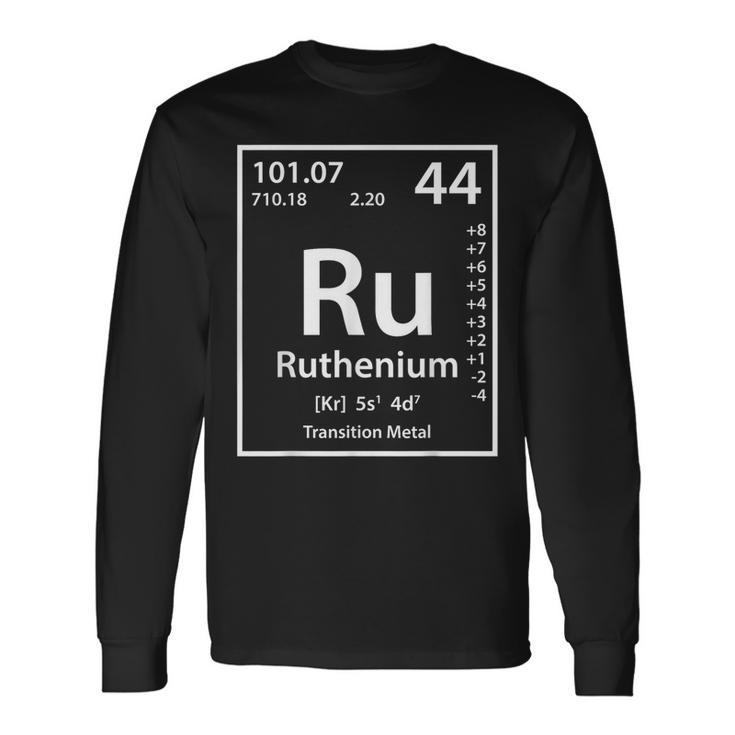 ルテニウム元素白 長袖Tシャツ