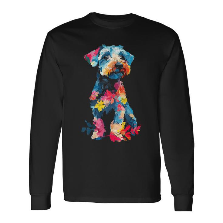 レイクランドテリア 犬 グラフィック ペットアート レイクランドテリア 長袖Tシャツ