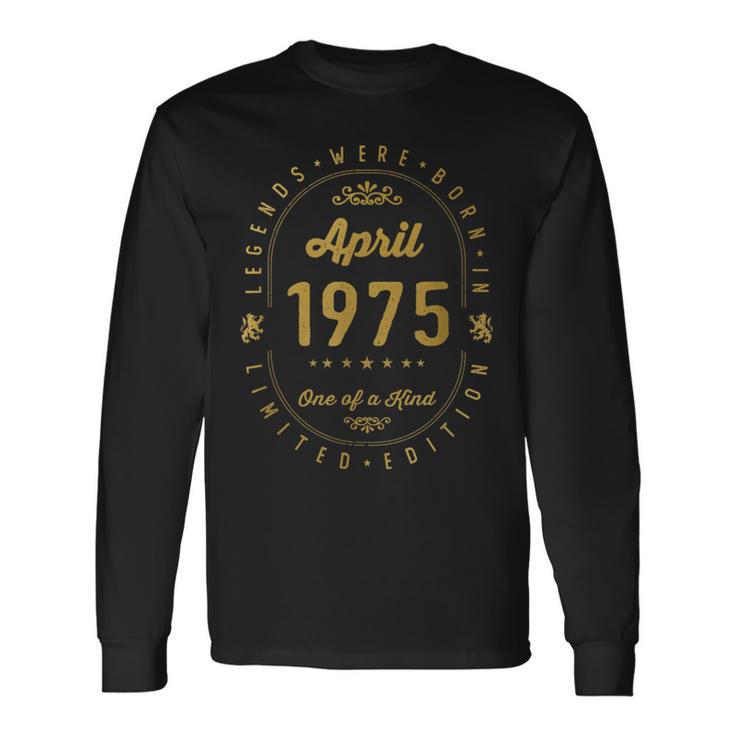 レジェンドは1975年四月生まれ 誕生日 長袖Tシャツ