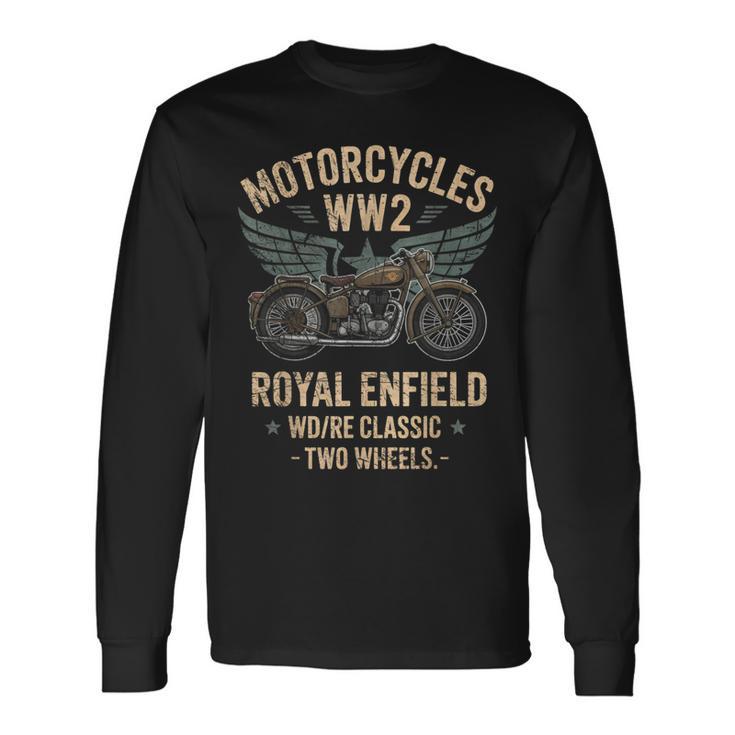 ロイヤルエンフィールドwdReクラシックモーターサイクルww2 長袖Tシャツ