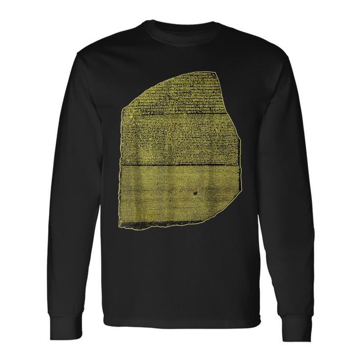 ロゼッタストーン エジプト象形文字 考古学 エジプト学 長袖Tシャツ