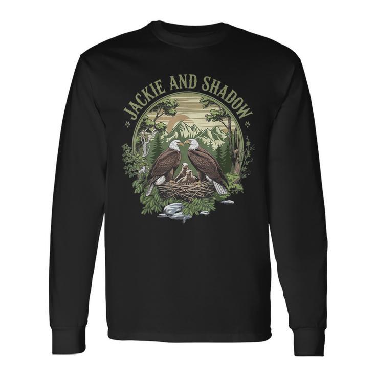 ヴィンテージ ジャッキーとシャドウ 白頭ワシファミリー 自然愛好家 長袖Tシャツ
