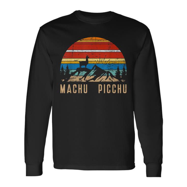 ヴィンテージ マチュピチュ製品 ペルーのお土産プリント 長袖Tシャツ