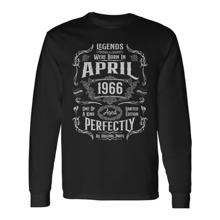 ヴィンテージ60歳の誕生日レジェンドは1966年4月に誕生しました。 長袖tシャツ 長袖Tシャツ