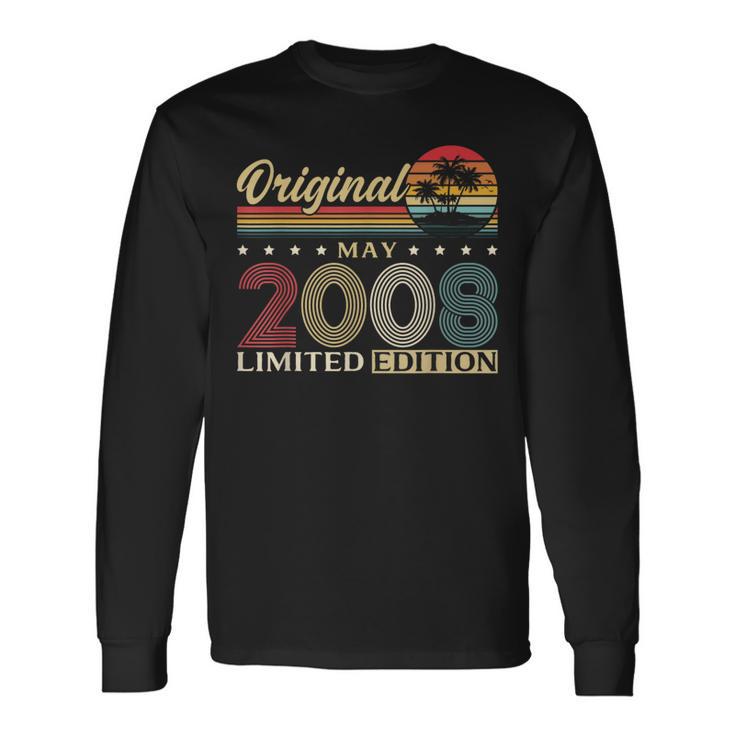 ヴィンテージカー 2008 年5月 18 歳の誕生日 2008 年のクラシックカー 長袖Tシャツ