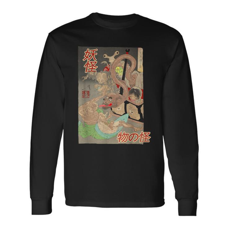 ヴィンテージ日本の妖怪悪魔原宿日本神話 長袖Tシャツ