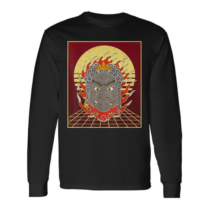 不動明王 金剛乗仏教不動主 日本語 中国語 長袖Tシャツ