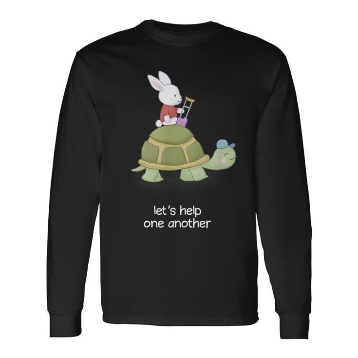 亀とウサギ もう一人を助けましょう 長袖Tシャツ