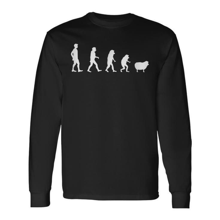 人間対羊進化陰謀論 長袖Tシャツ
