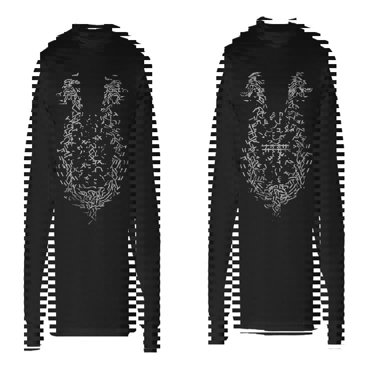 北欧バイキングコンパス アイスランド 長袖Tシャツ