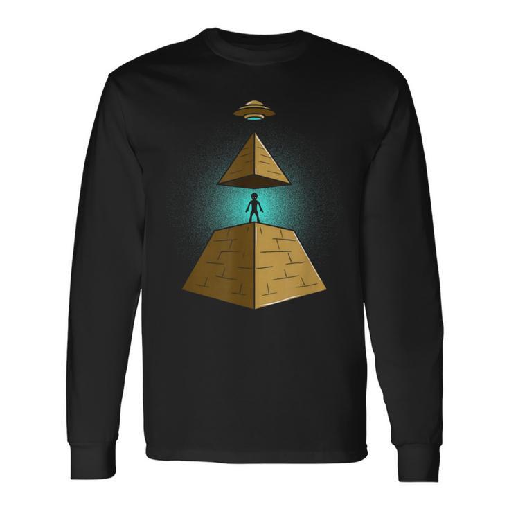 古代宇宙飛行士エジプトピラミッド宇宙人陰謀理論 長袖Tシャツ
