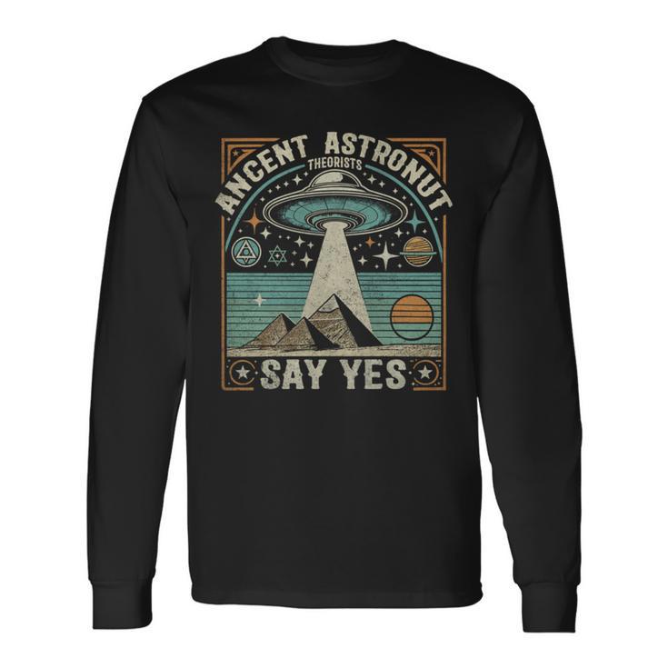古代宇宙飛行士理論家はイエスと言うufo陰謀論 長袖tシャツ 長袖Tシャツ