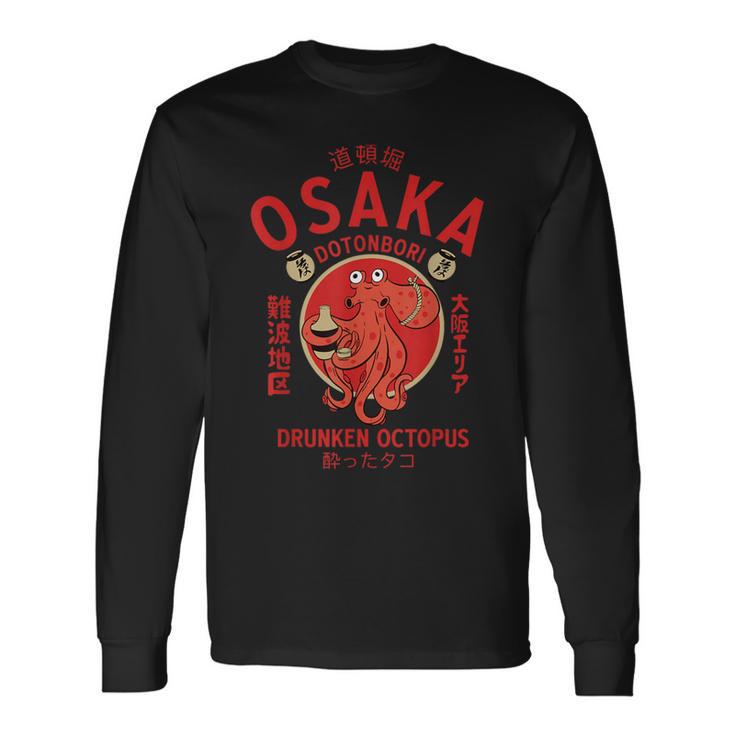 大阪ジャパン 道頓堀 酔ったタコ 長袖Tシャツ