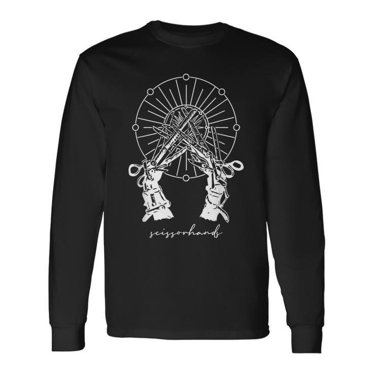 天体シザーハンズ 天文学者 スターゲイザー 占星術師 長袖Tシャツ ギフトのアイデア