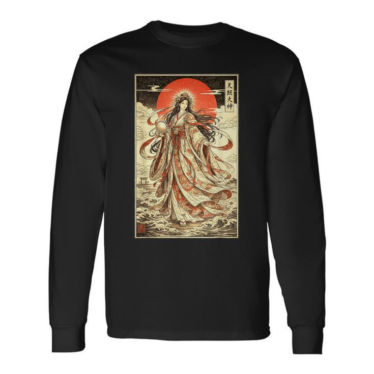 天照神道 女神 日本神話 浮世絵 長袖Tシャツ
