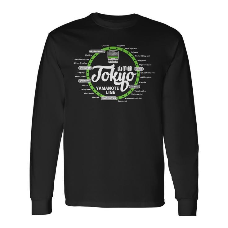 山手線 東京 和漢字 お土産 新宿 渋谷 長袖Tシャツ
