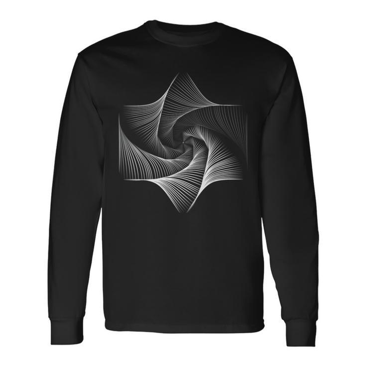 幾何学的八角形八角形トリッピーサイケデリックス 長袖Tシャツ