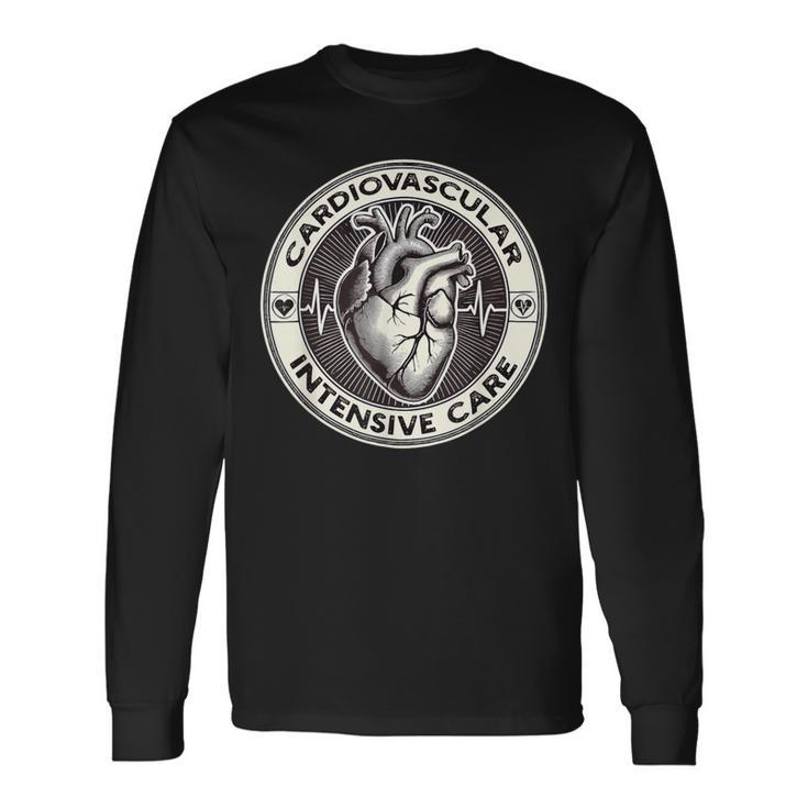 心臓血管集中ケア 心臓 Icu Cvicu 看護師 長袖Tシャツ