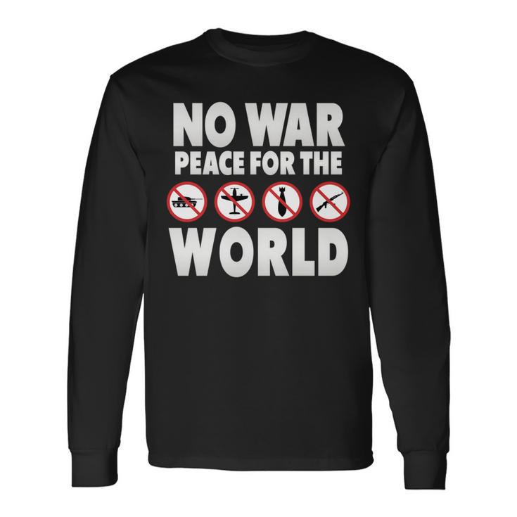 戦争禁止、平和、反戦、戦争禁止 長袖tシャツ 長袖Tシャツ