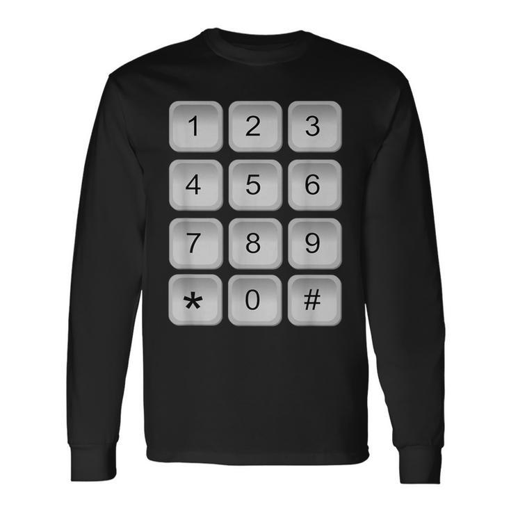 数字キーパッド 電話 番号 セキュリティコード ピンパッド 衣装 長袖Tシャツ