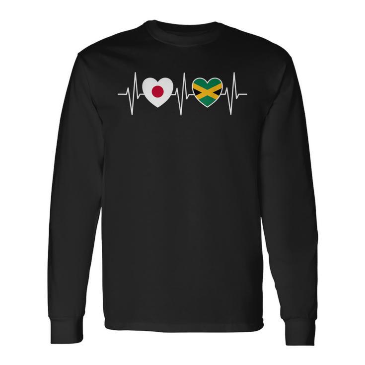 日本・ジャマイカ ジャマイカの国旗 国旗 長袖Tシャツ
