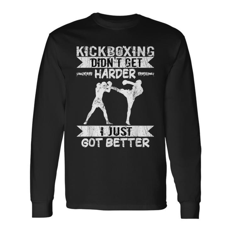 メンズ 格闘技戦闘機 キックボクシング Didn't Get Hardder キックボクシング 長袖Tシャツ