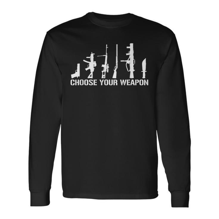 武器の軍事火力ライフル銃の権利を選択してください 長袖Tシャツ